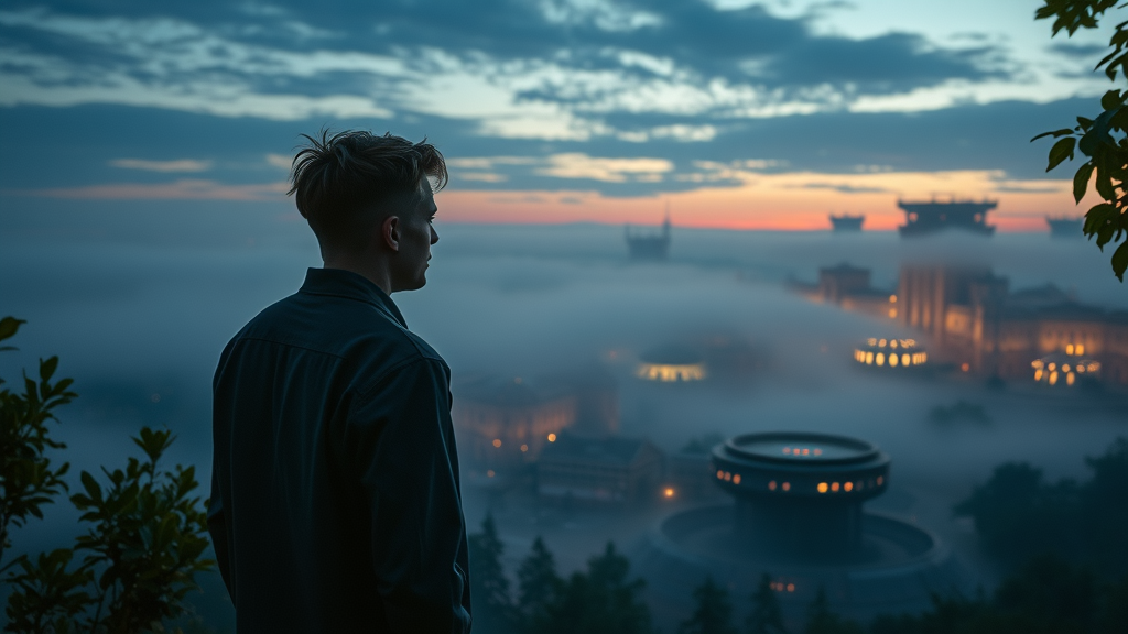 contemplative person overlooking evolving Noorder Kempen cityscape, urbanization noorder kempen belgium