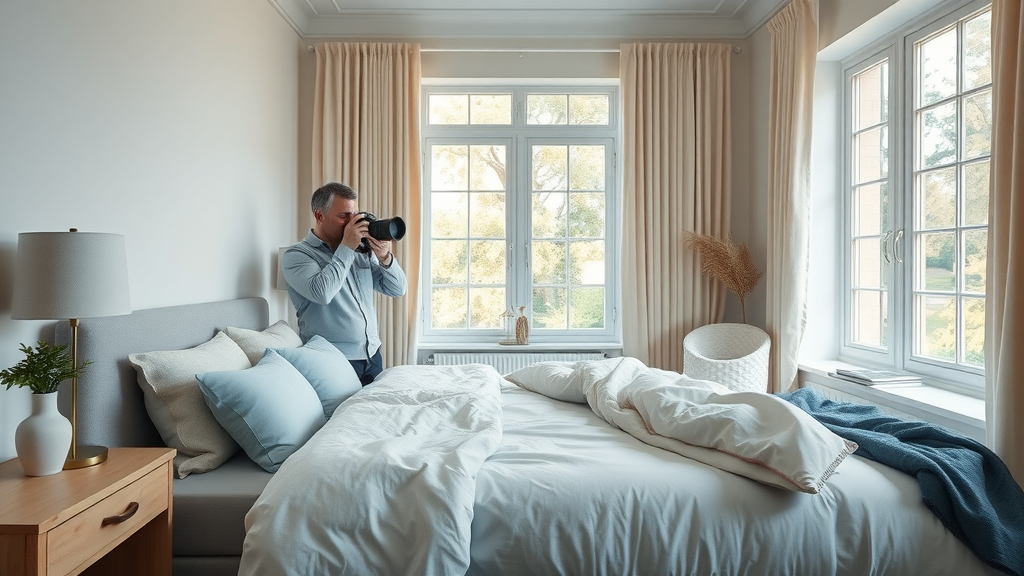 Professionele fotoreportage verkoop slaapkamer sfeer licht en rust vastgoedfotografie