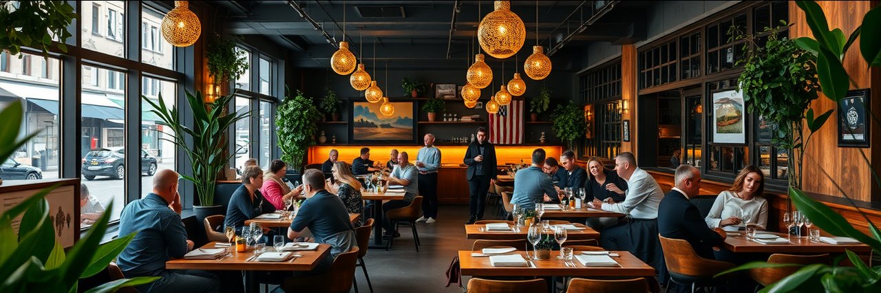 Restaurant om heerlijk te eten in Hoogstraten with cozy stylish interior and lively guests