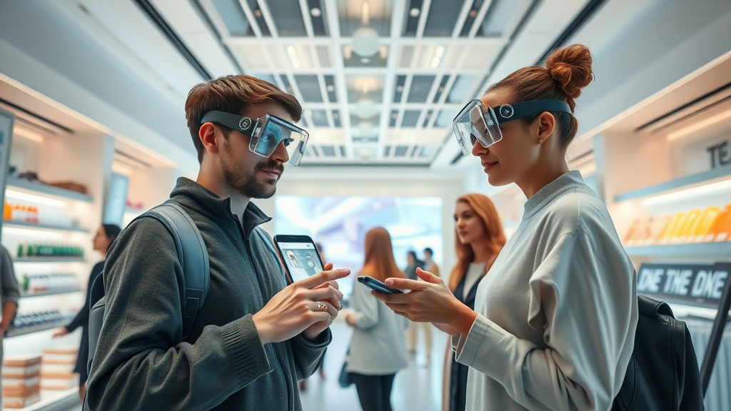concept winkel interieur fysieke digitale retail AR technologie toekomst fysieke winkels