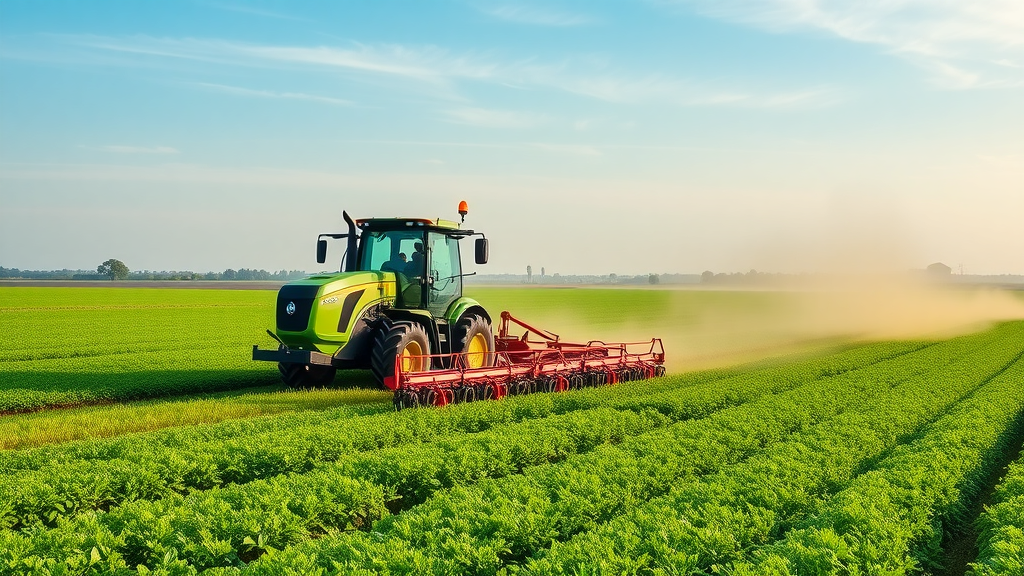 Specialistisch loonwerkbedrijf in Hoogstraten met moderne landbouwmachines en groene akkers.