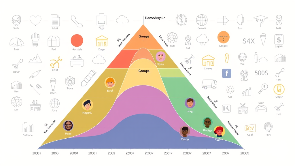 Demographic pyramid showing age groups and migration indicators for population structure noorder kempen