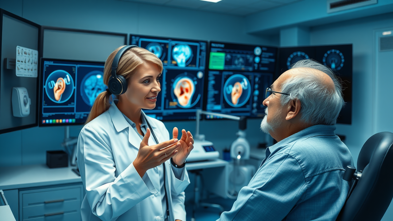 Oor keel neus specialist uses advanced equipment for ENT diagnosis