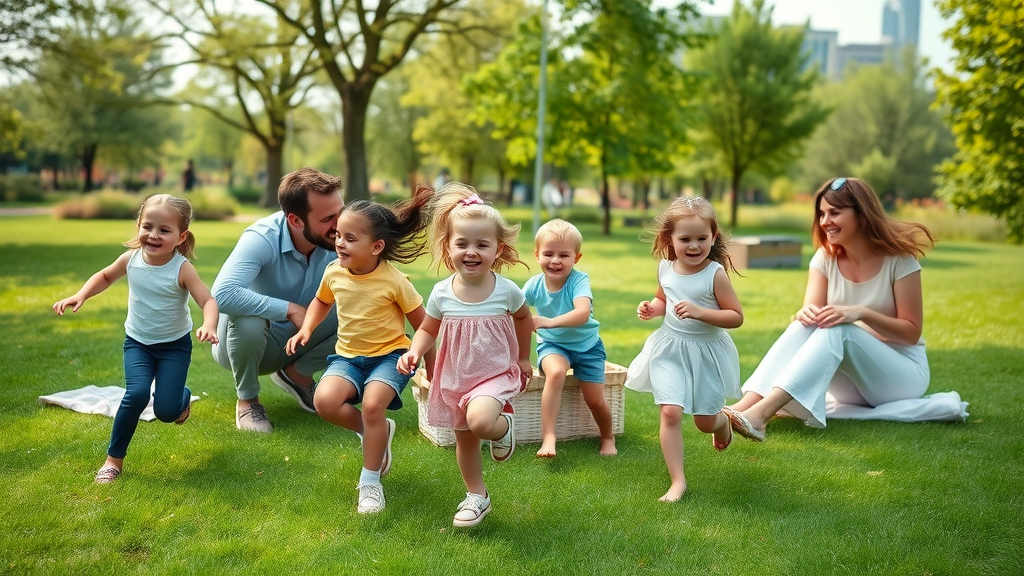 Gezin geniet van picknick in het park, hoogstraten zakelijk en prive in balans