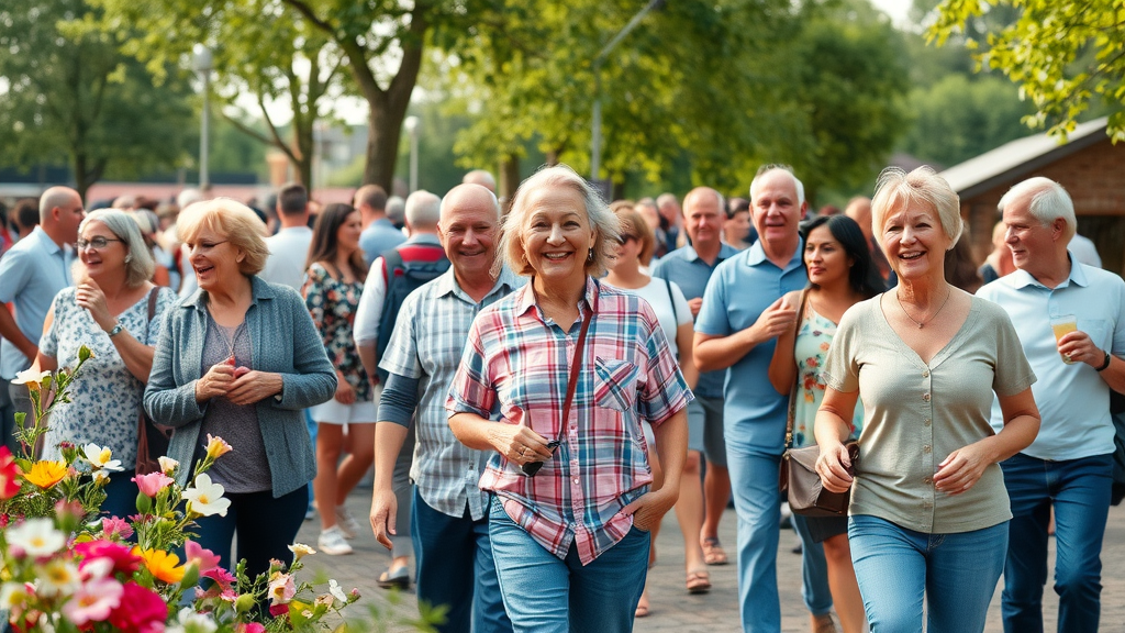 Levende lokale gemeenschap in Hoogstraten: bewoners van alle leeftijden genieten van een sociaal evenement