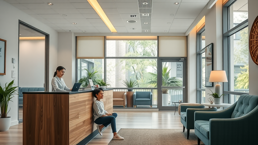 Patient-friendly oor keel neus specialist clinic reception with welcoming atmosphere