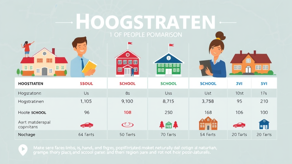 Infographic collage van schoolaanbod en leerlingenaantallen, vergelijking met omliggende gemeenten, is Hoogstraten een onderwijsstad
