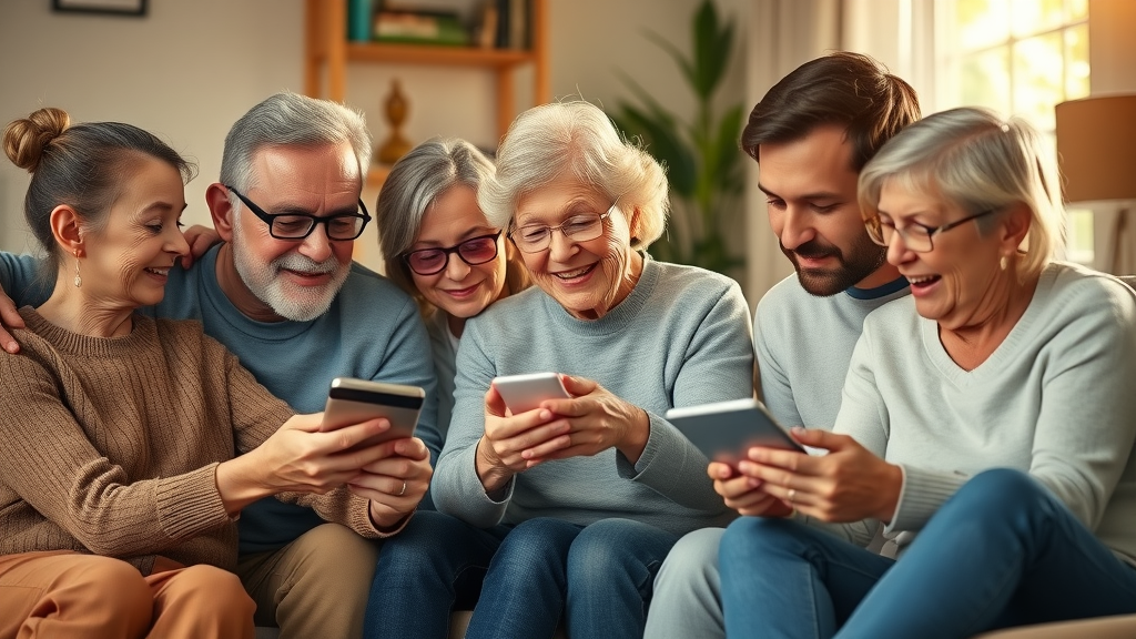 Multi-generational family using digital devices, exploring digital literacy as a socioeconomic factor in Noorder Kempen