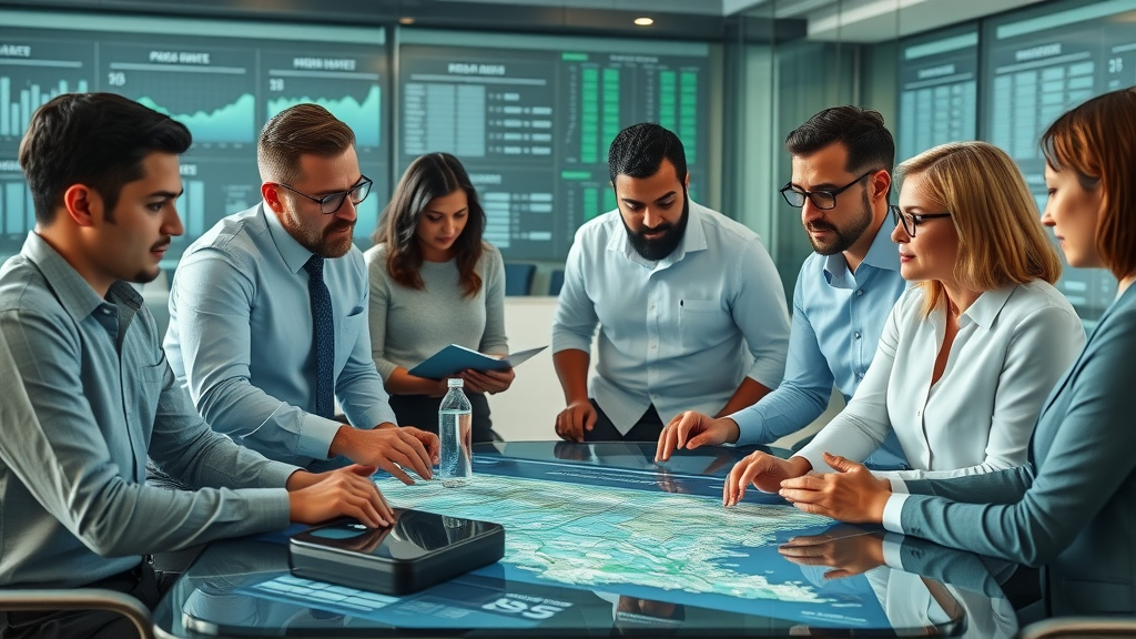 Population structure noorder kempen experts analyzing demographic and genetic data on local maps in a modern conference room