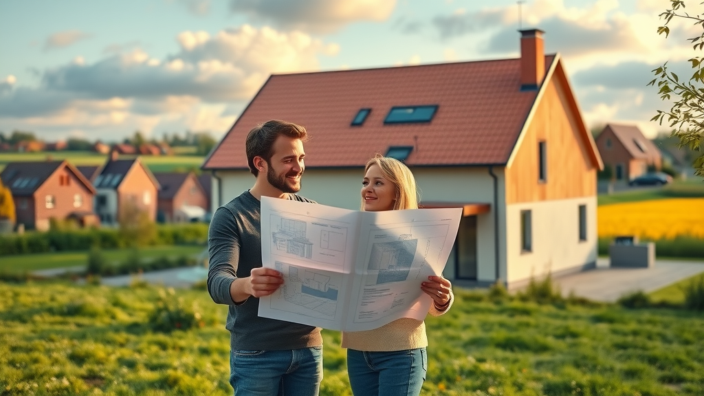 Van bouwplan tot droomhuis in Hoogstraten: jonge familie bekijkt bouwtekeningen voor hun nieuwe woning